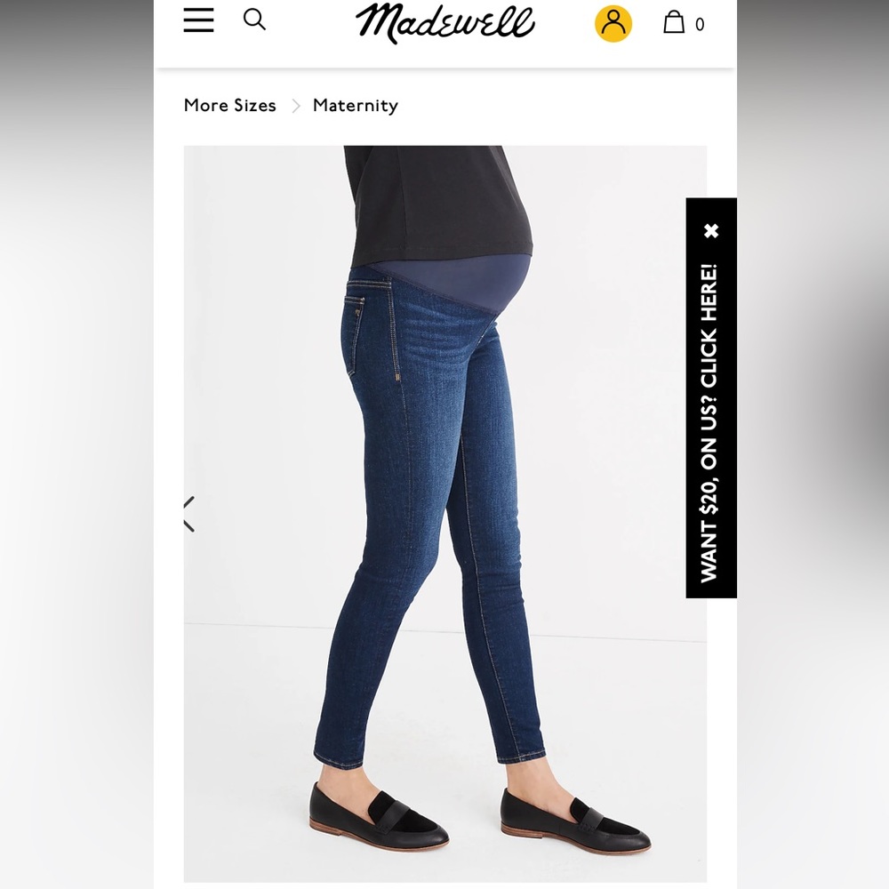 Madewell Skinny Maternity Jeans in Hayes Wash Lightly Worn Size 28